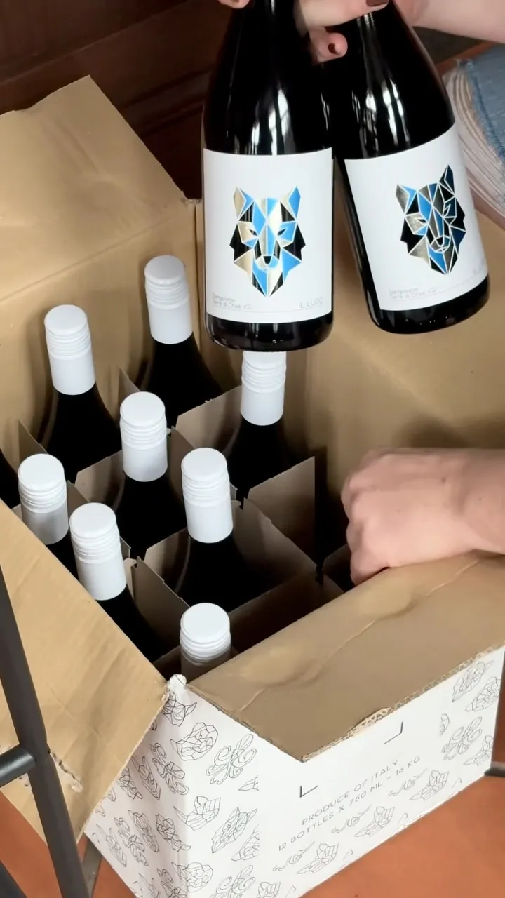 Bottles packed in a box to take home