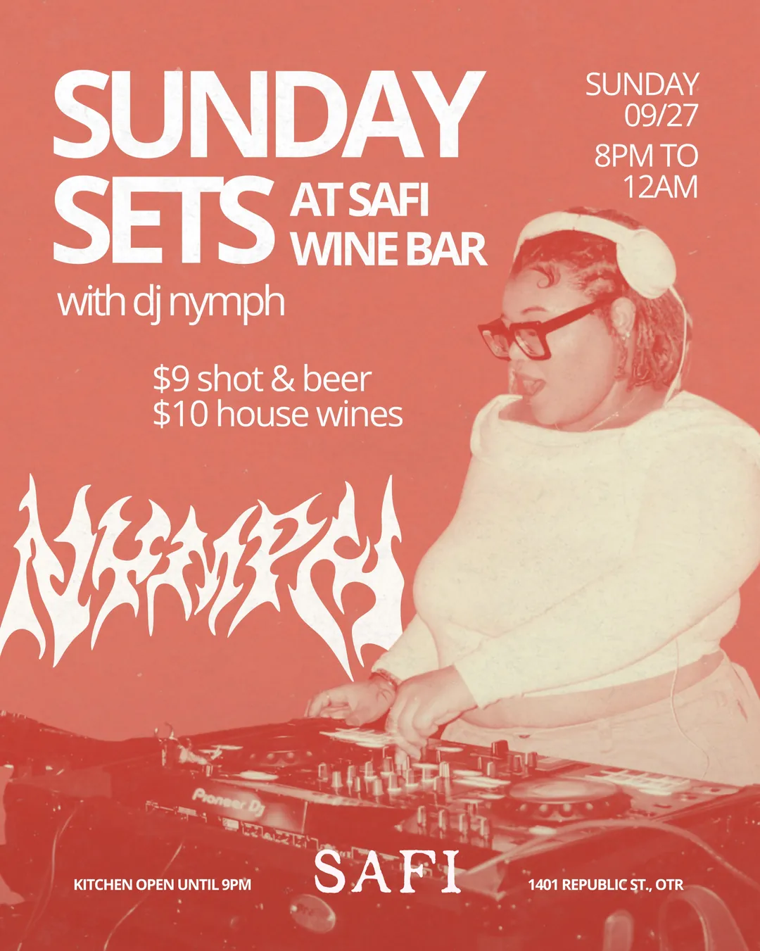 Poster for Sunday Sets at Safi with DJ Nymph